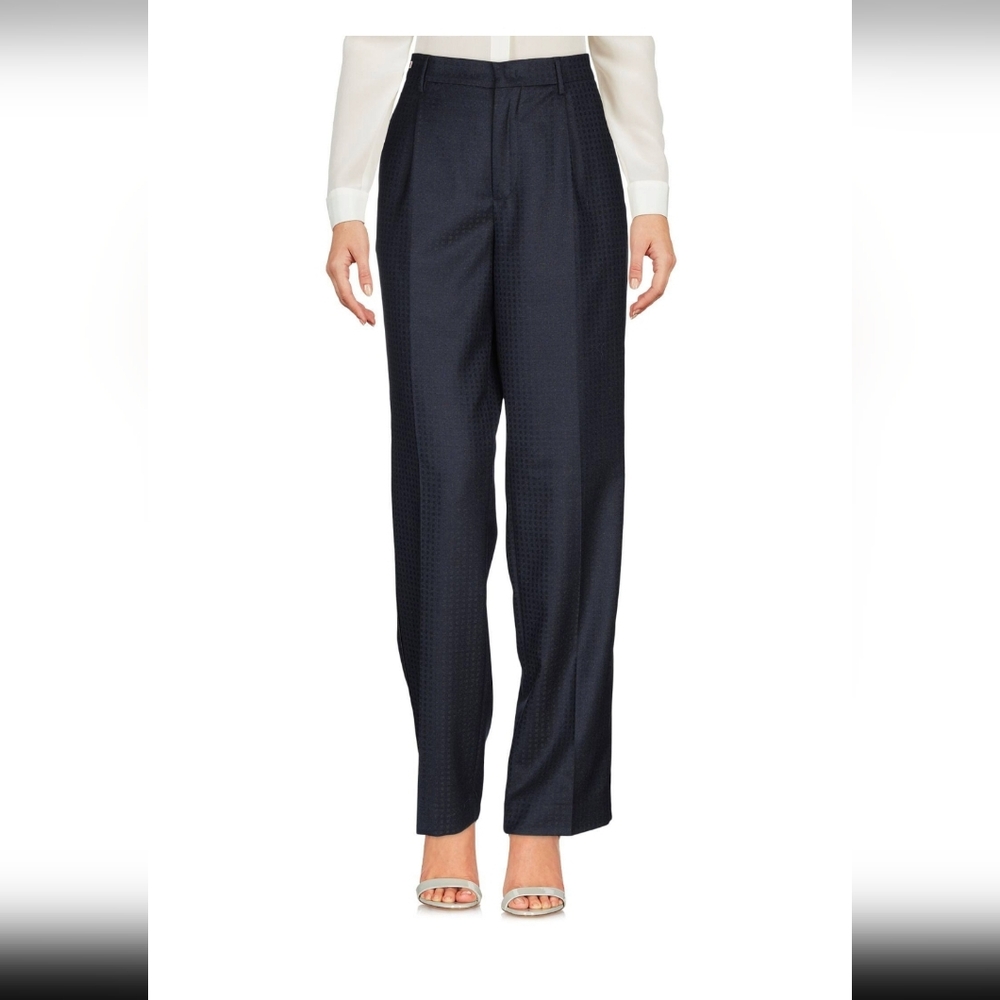 Berwich Dark Blue Straight Leg Women's Pants Made In Italy
